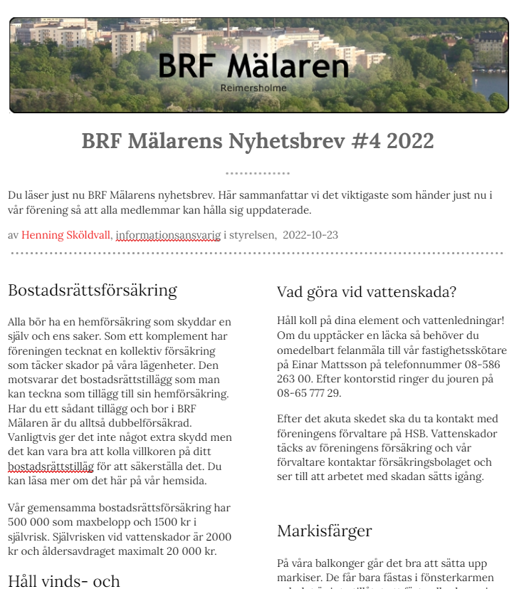 Nyhetsbrev 4/2022